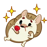 🌹 nhím, dễ thương, động vật, nhãn dán, lấp lánh telegram sticker