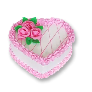 🎂 gâteau, cœur, roses, rose, dessert, sucré, décoration whatsapp sticker