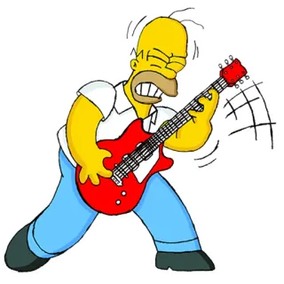 🎸 Homer Simpson The Simpsons Homer Simpson, Cartoon, Gitarre, Musik, animiert, Figur telegram sticker