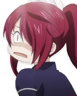 😨 anime, cartoon, character, red hair, girl telegram sticker