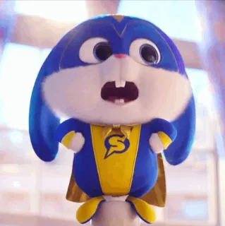 ❄ Snowball The Secret Life of Pets rabbit, bunny, superhero, cartoon, animated telegram sticker