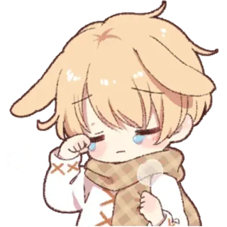 😢 Anime, Cartoni animati, Triste, Piangere, Chibi, Carino telegram sticker