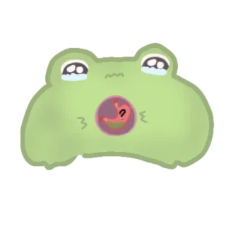😖 rana, triste, arrabbiato, mal di stomaco, rana cartone animato telegram sticker