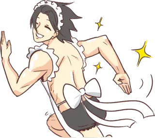 🏃‍♂️ 메이드, 애니메이션, 반짝이, 귀여운, 만화, 웃긴 whatsapp sticker