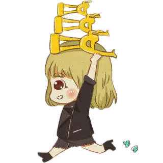🏆 Мультфильм, Аниме, Персонаж, Девушка, Бег telegram sticker