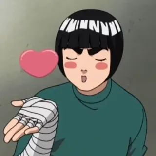 💓 Rock Lee Naruto アニメ, 漫画, ロック・リー, ナルト, 漫画, ハート, キス telegram sticker