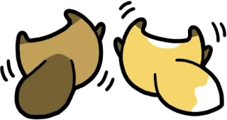 😆 尻尾, 動物, 毛皮, 漫画, イラスト telegram sticker