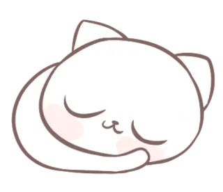 😴 gato, dormindo, fofo, animal, desenho animado, kawaii whatsapp sticker