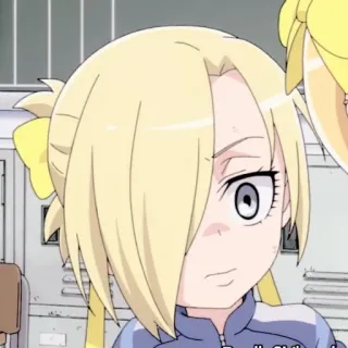 🧺 Anime, Garota, Desenho animado, Fofo, Cabelo loiro, Expressão, Personagem telegram sticker