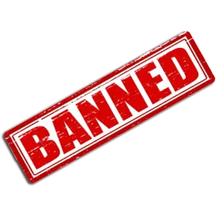 🚫 BANNED vietato, restrizione, proibito, timbro telegram sticker