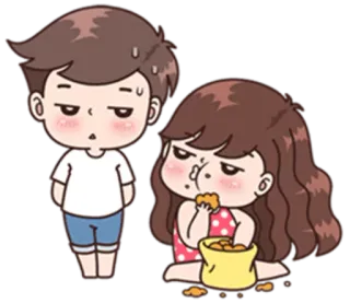 😒 Dessin animé, Couple, Snack, Drôle, Relation telegram sticker