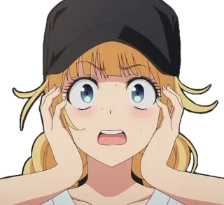 🐱 anime, dziewczyna, zszokowana, zaskoczona, kreskówka, postać whatsapp sticker