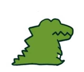 😒 alligatore, coccodrillo, verde, cartone animato, animale telegram sticker