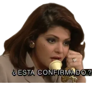 ☎ ¿ ESTA CONFIRMADO ? Frau, Handy, bestätigt, Frage, ernst telegram sticker