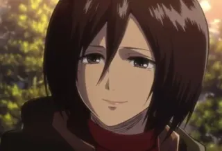 🌿 Mikasa Ackerman Attack on Titan anime, character, female, Mikasa Ackerman telegram sticker