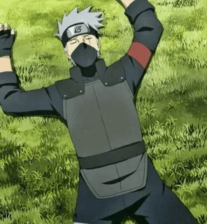 🥷 Kakashi Naruto anime, kakashi, naruto, ninja, character, lying down telegram sticker
