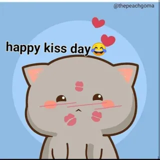 😂 happy kiss day kiss, cat, cute, happy, kiss day, cartoon whatsapp sticker