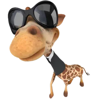 🕶 Giraffe, Sonnenbrille, Anzug, Tier, Lustig, Cartoon telegram sticker