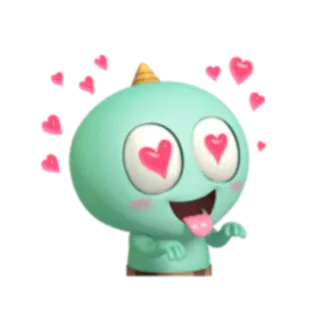 😍 fofo, desenho animado, amor, coração, expressão, personagem telegram sticker
