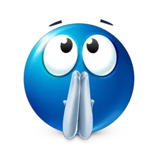 🙏 emoji, blue, praying, pleading, internet meme telegram sticker