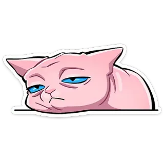 🫠 cat, sphynx, mood, lazy, sticker, meme, funny telegram sticker