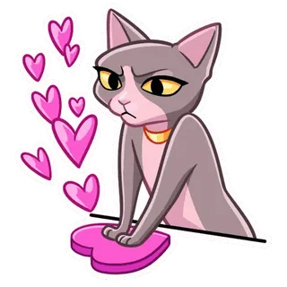 ❤️ kot, serca, miłość, naklejka, zwierzę whatsapp sticker