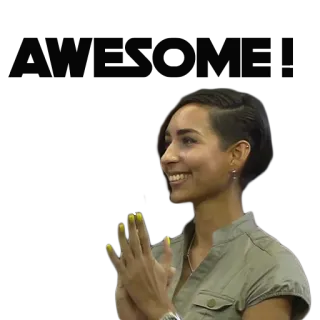 ❣ vrouw, glimlachend, klappen, handen, persoon, blij telegram sticker