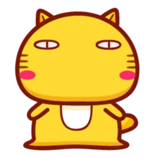 😶 Katze, Cartoon, Tier, Sticker, Gelb, Süß telegram sticker