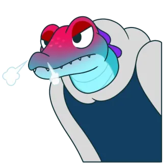 😡 animal, dessin animé, reptile, froid, en colère, personnage whatsapp sticker