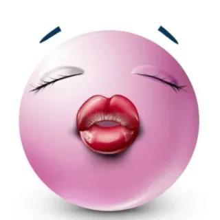 👄 表情符号, 脸, 亲吻, 粉色 telegram sticker