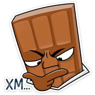 🤔 XM... chocolat, nourriture, bonbon, dessert, réflexion, expression telegram sticker