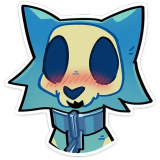 ☺️ nhãn dán, hoạt hình, furry, động vật, xanh dương, dễ thương telegram sticker