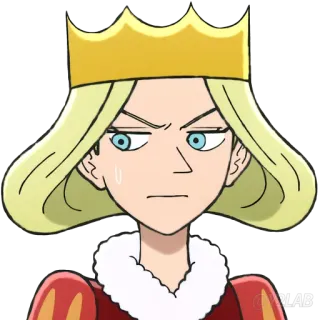😥 reine, dessin animé, couronne, blonde, personnage, royal telegram sticker
