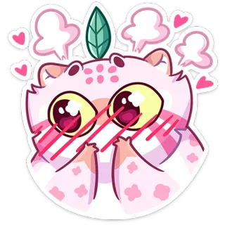 🙊 słodkie, kot, kreskówka, naklejka, zwierzę, kawaii, serca whatsapp sticker