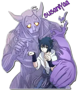 😽 Sasuke Naruto susaniyaa Anime, Sasuke, Susanoo, Naruto, Postać, Fioletowy telegram sticker