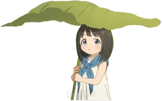 🌱 @y Anime, Ragazza, Foglia, Carino, Chibi, Cartone animato whatsapp sticker