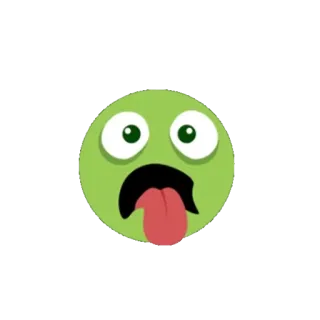 🤢 Dibujo animado, Emoji, Cara, Divertido, Verde, Triste whatsapp sticker