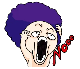 🏴 Noooo 卡通, 表情, 生气, 沮丧, 负面, 反对, 拒绝 telegram sticker