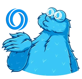 😘 monster, cartoon, blue, funny, character whatsapp sticker