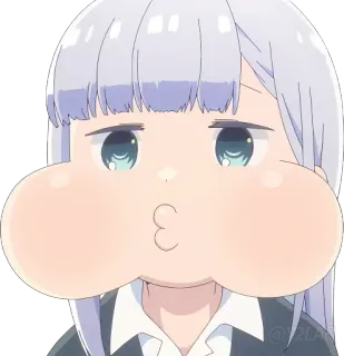 😗 Anime, Mädchen, Schmollmund, Süß, Sticker telegram sticker