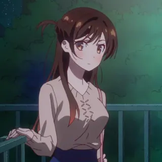 🍇 Chizuru Ichinose Rent-A-Girlfriend Anime, Rent a Girlfriend, Chizuru Ichinose, Kreskówka, Kobieta, Postać whatsapp sticker