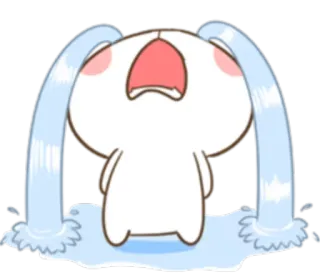 😭 chorando, lágrimas, triste, desenho animado, fofo whatsapp sticker