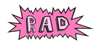 😑 RAD rad, cool, retro, text, bubble telegram sticker