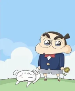 🤓 Shinchan อนิเมะ, การ์ตูน, หมา, ดอกไม้, เด็ก telegram sticker
