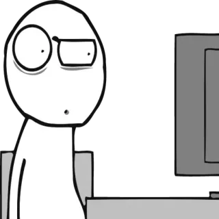 😐 stick figure, computer, meme, internet, cartoon, humor telegram sticker