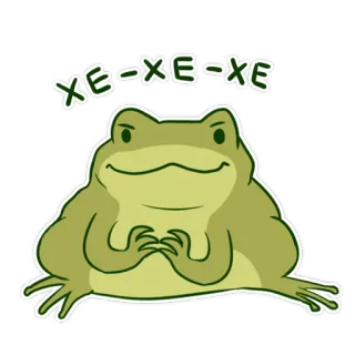😏 XE-XE-XE frog, cartoon, animal, amphibian, meme telegram sticker