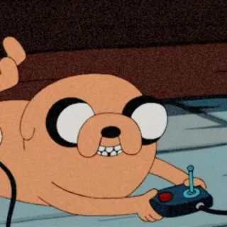🍓 Jake Adventure Time 卡通, 狗, 游戏, 游戏手柄, 探险活宝, 老皮 telegram sticker