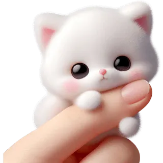 🤗 gatto, gattino, carino, animale, bianco, soffice, kawaii telegram sticker