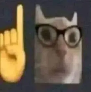 🧐 chat, emoji, doigt, lunettes, mème telegram sticker