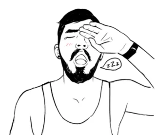 😴 ZZZ sleepy, tired, yawning, sleepless, man, cartoon, doodle telegram sticker